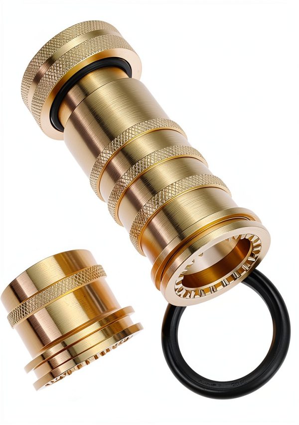 Brass Fire Hose Nozzle QWORK 1 Inch Adjustable-2
