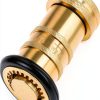 Brass Fire Hose Nozzle QWORK 1 Inch Adjustable-0