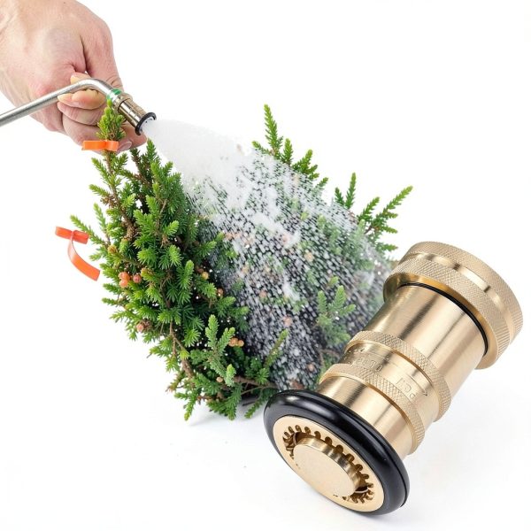 Brass Fire Hose Nozzle QWORK 1 Inch Adjustable-7