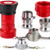 Pelopy Fire Hose Nozzle Aluminum Style Red 1.5 Inch-0