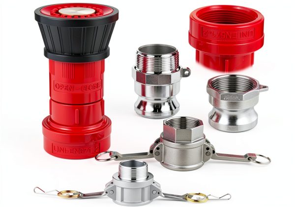 Pelopy Fire Hose Nozzle Aluminum Style Red 1.5 Inch-0