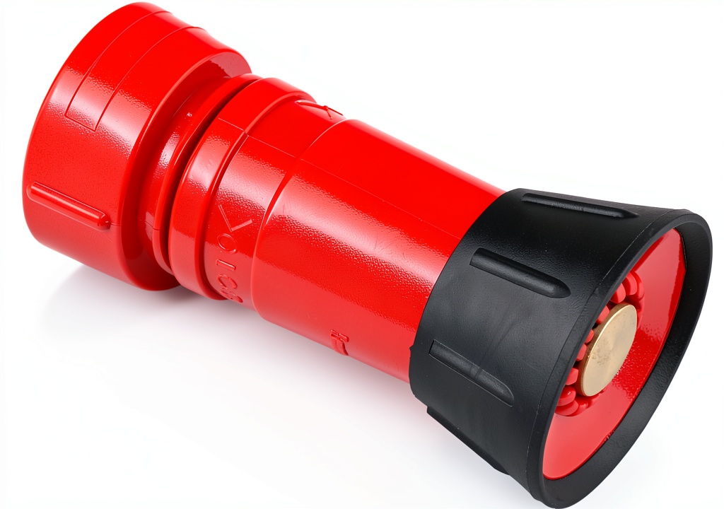 PETiB fire hose nozzle in use during a firefighting demonstration