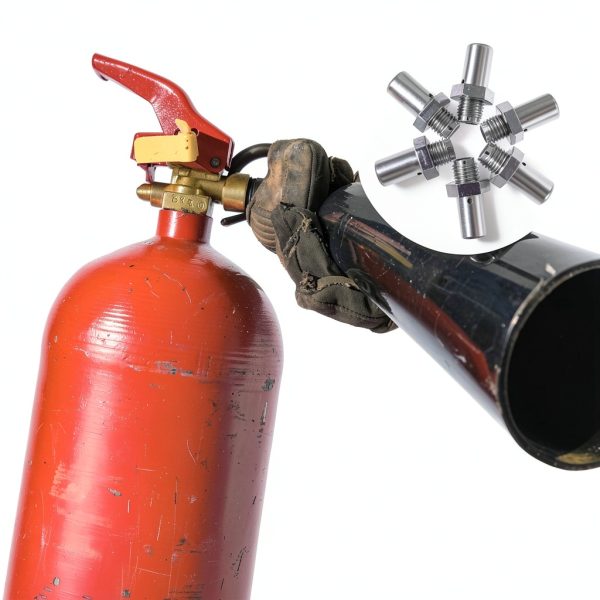 Gatuida Fire Extinguisher Nozzle Metal Modern Silver 6 Pack-6