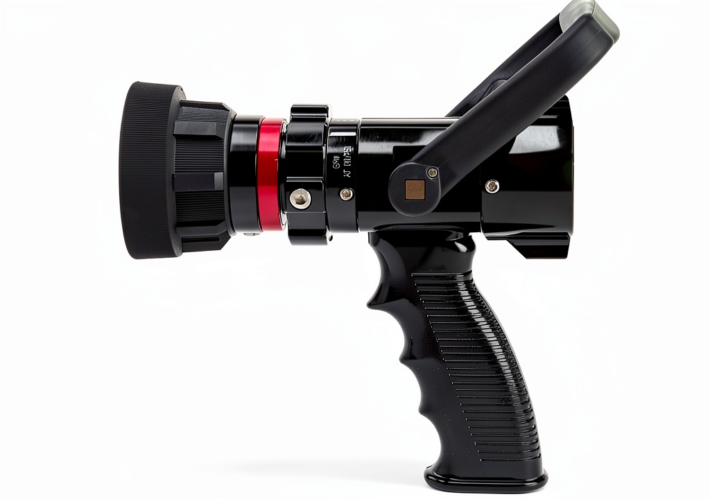 FireHoseDirect nozzle attached to industrial fire hose in use