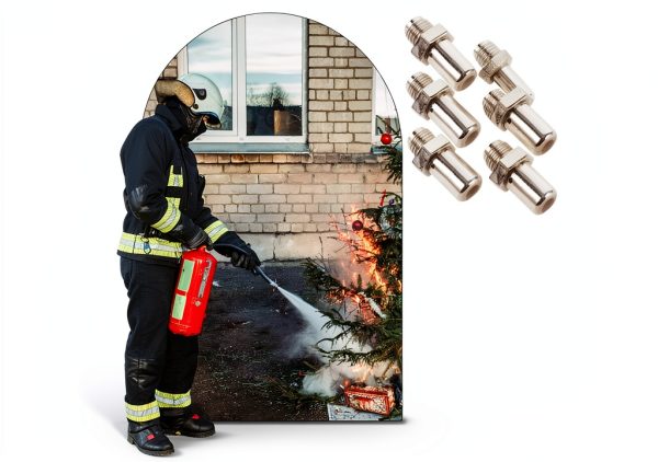 Gatuida Fire Extinguisher Nozzle Metal Modern Silver 6 Pack-7