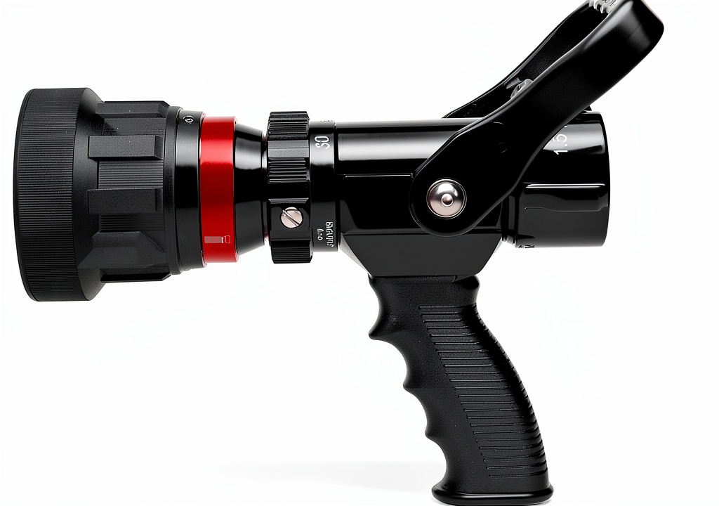 FireHoseDirect nozzle showing aluminum finish and connection ports