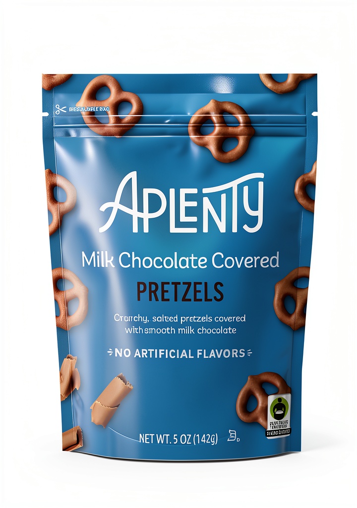 Crunchy pretzels with milk chocolate