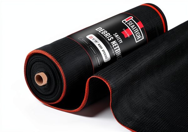 SEALTECH Duty Safety Netting Roll 5x50 ft Fire‑Retardant Black Mesh-0