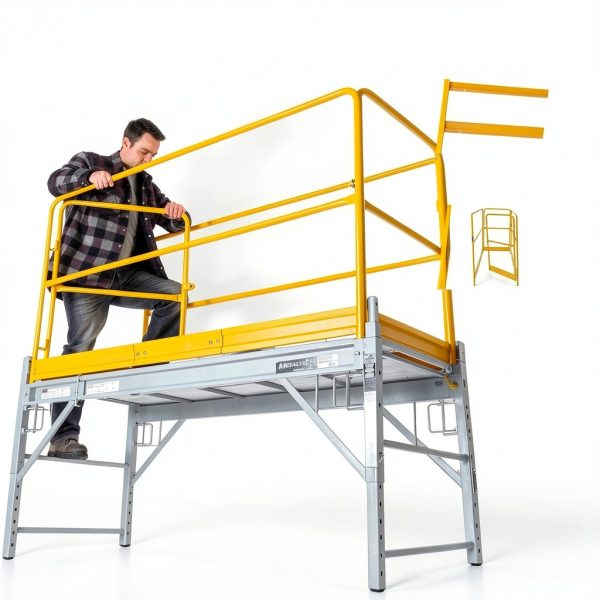 Metaltech I-CISGRJP Scaffolding Guardrail with Gates and 4 Toggle Pins-2