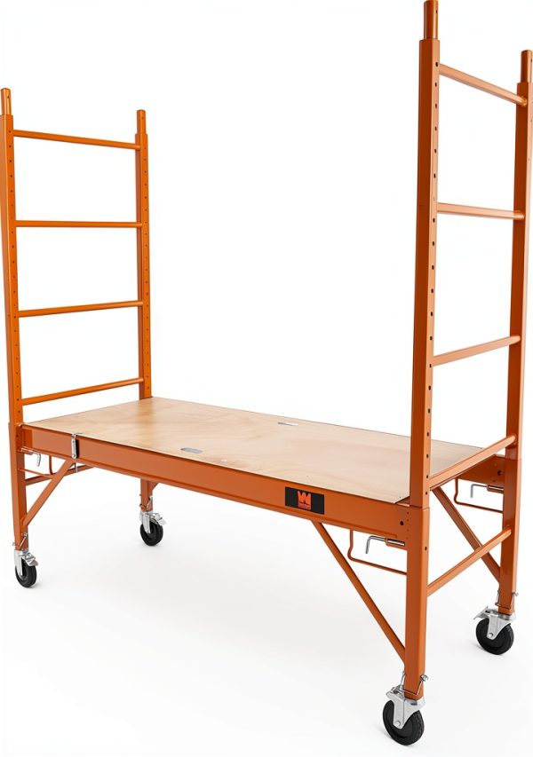 WEN 31110T Baker-Style 6.25 ft Rolling Steel Scaffolding-3