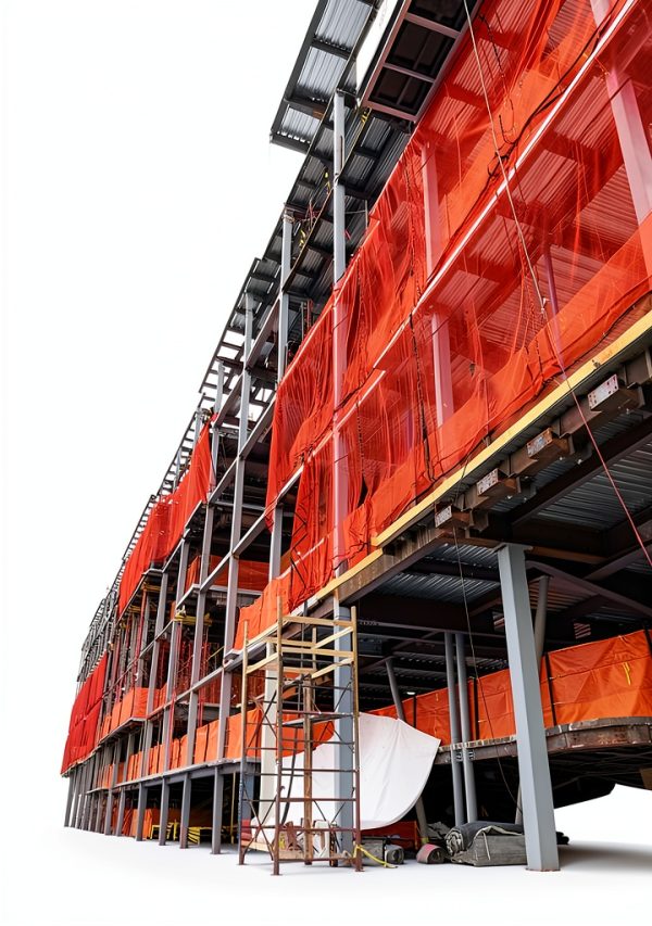 ATERET 4' x 150' Debris Safety Netting Orange Fire Retardant, Construction Netting Scaffolding Equipment-3