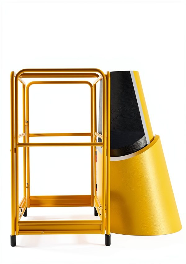 VEVOR 6 Foot Scaffolding Safety Guardrail, Rustproof Solid Carbon Steel Scaffold Guard Rail of 55.4 lbs Load Capacity, Baker Style Metal Guardrails Accessory System for Scaffolding Platform, Yellow-5