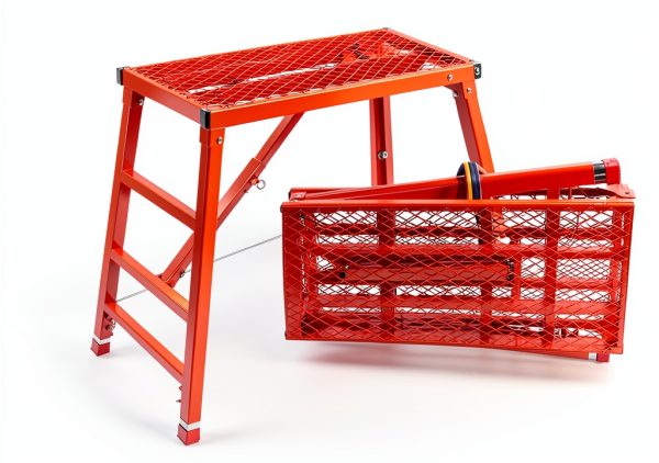 Foldable Scaffolding Platform Noliven 770lb Red 6‑Step Adjustable-3