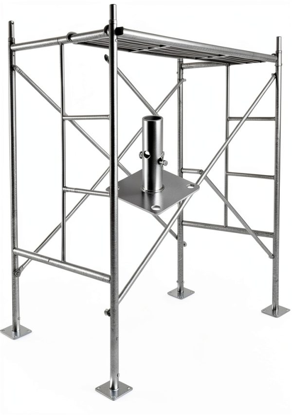 4-Pack Reinforced Scaffold Base, Galvanized Scaffold Base Plates 4.75" x 4.75" x 1-5/16 OD, Sturdy Scaffolding Parts for Construction-4