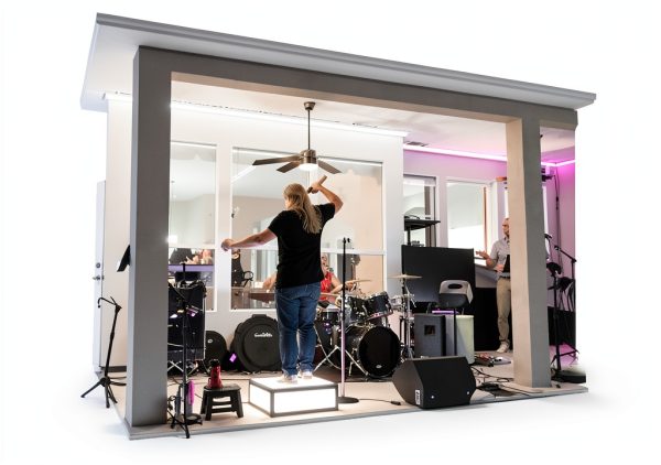 STRONG HOLD Modular Smart Stage section, Stage Riser,24inchX24inchX8inch (STRONGHOLD APLEDS2208)-2