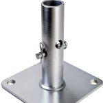 4-Pack Reinforced Scaffold Base, Galvanized Scaffold Base Plates 4.75" x 4.75" x 1-5/16 OD, Sturdy Scaffolding Parts for Construction-0