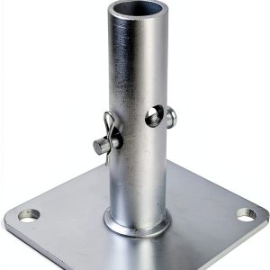 4-Pack Reinforced Scaffold Base, Galvanized Scaffold Base Plates 4.75" x 4.75" x 1-5/16 OD, Sturdy Scaffolding Parts for Construction-0