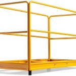 VEVOR 6 Foot Scaffolding Safety Guardrail, Rustproof Solid Carbon Steel Scaffold Guard Rail of 55.4 lbs Load Capacity, Baker Style Metal Guardrails Accessory System for Scaffolding Platform, Yellow-0