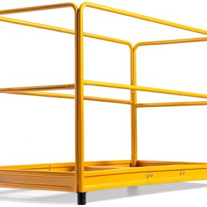 VEVOR 6 Foot Scaffolding Safety Guardrail, Rustproof Solid Carbon Steel Scaffold Guard Rail of 55.4 lbs Load Capacity, Baker Style Metal Guardrails Accessory System for Scaffolding Platform, Yellow-0