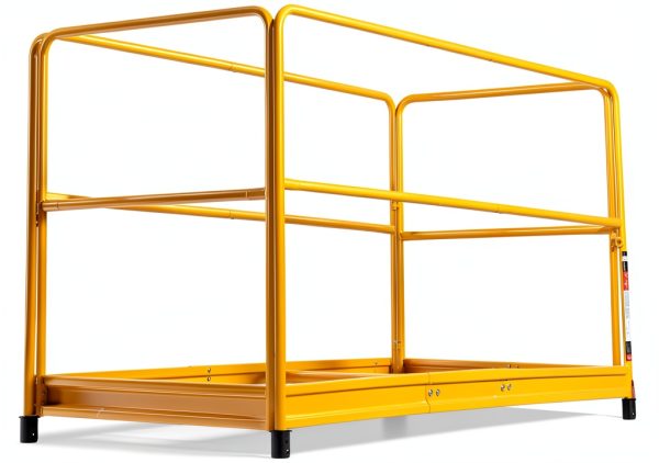 VEVOR 6 Foot Scaffolding Safety Guardrail, Rustproof Solid Carbon Steel Scaffold Guard Rail of 55.4 lbs Load Capacity, Baker Style Metal Guardrails Accessory System for Scaffolding Platform, Yellow-0
