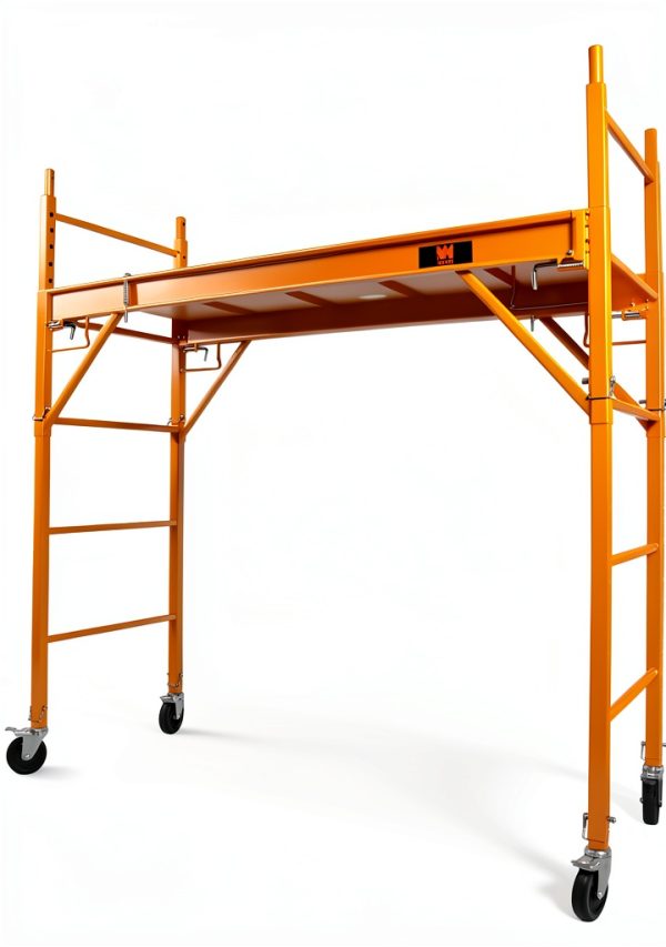 WEN 31110T Baker-Style 6.25 ft Rolling Steel Scaffolding-0