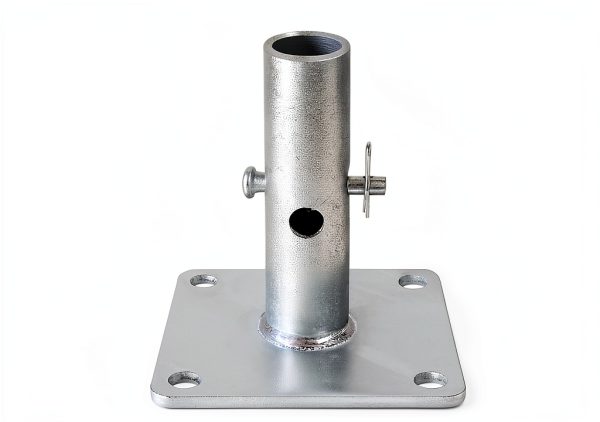 4-Pack Reinforced Scaffold Base, Galvanized Scaffold Base Plates 4.75" x 4.75" x 1-5/16 OD, Sturdy Scaffolding Parts for Construction-2