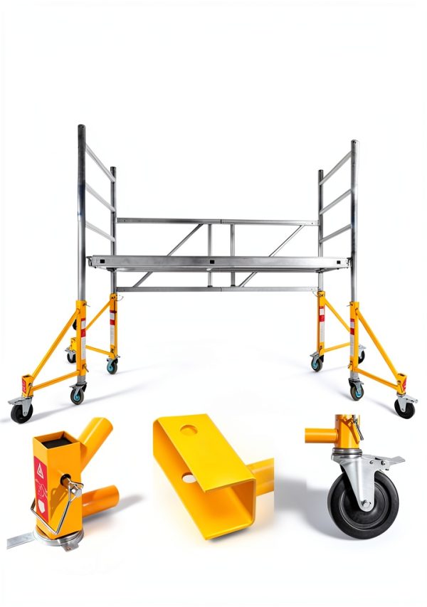 VEVOR Scaffold Outriggers 4-Pack with Swivel Casters, Yellow, 1000lb-4