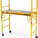 Metaltech 6ft Baker-Style Scaffold – 1000lb Capacity, Wheels, Yellow-0