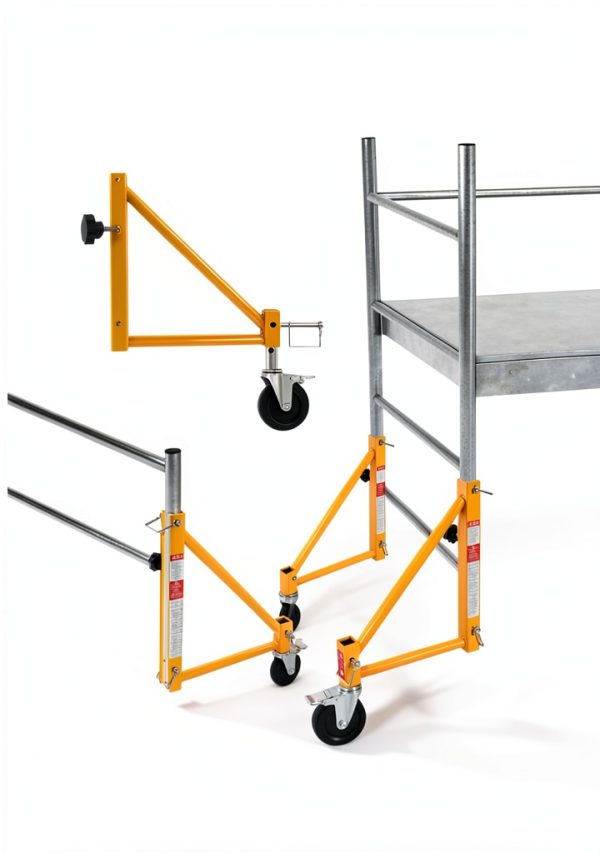 VEVOR Scaffold Outriggers 4-Pack with Swivel Casters, Yellow, 1000lb-3