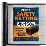 Fire Retardant Debris Safety Netting ZEBRO 4' x 150' Black Net-0