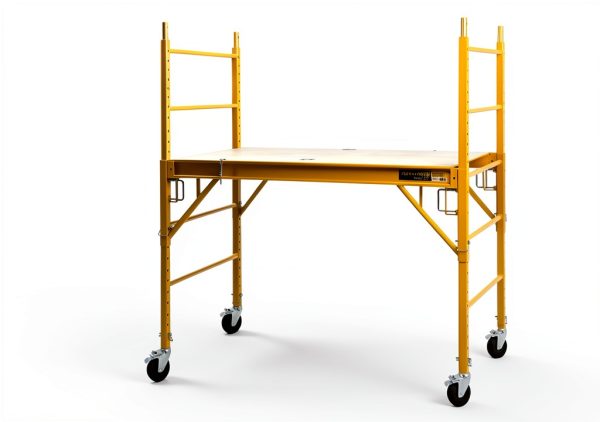 Metaltech 6ft Baker-Style Scaffold – 1000lb Capacity, Wheels, Yellow-2