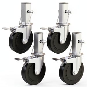 5 Inch Scaffolding Casters MSWY Heavy Duty Rubber Wheels Dual Lock-0