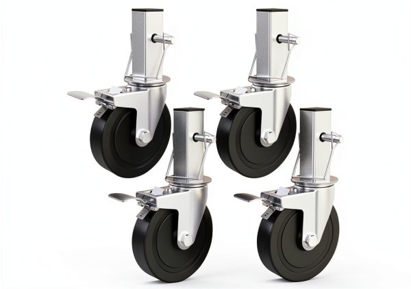 5 Inch Scaffolding Casters MSWY Heavy Duty Rubber Wheels Dual Lock-0