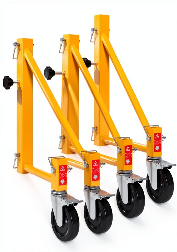 VEVOR Scaffold Outriggers 4-Pack with Swivel Casters, Yellow, 1000lb-0